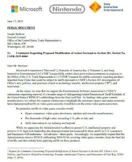 为了抵制美国对中国的加税，游戏行业的三巨头已经团结了几十年。